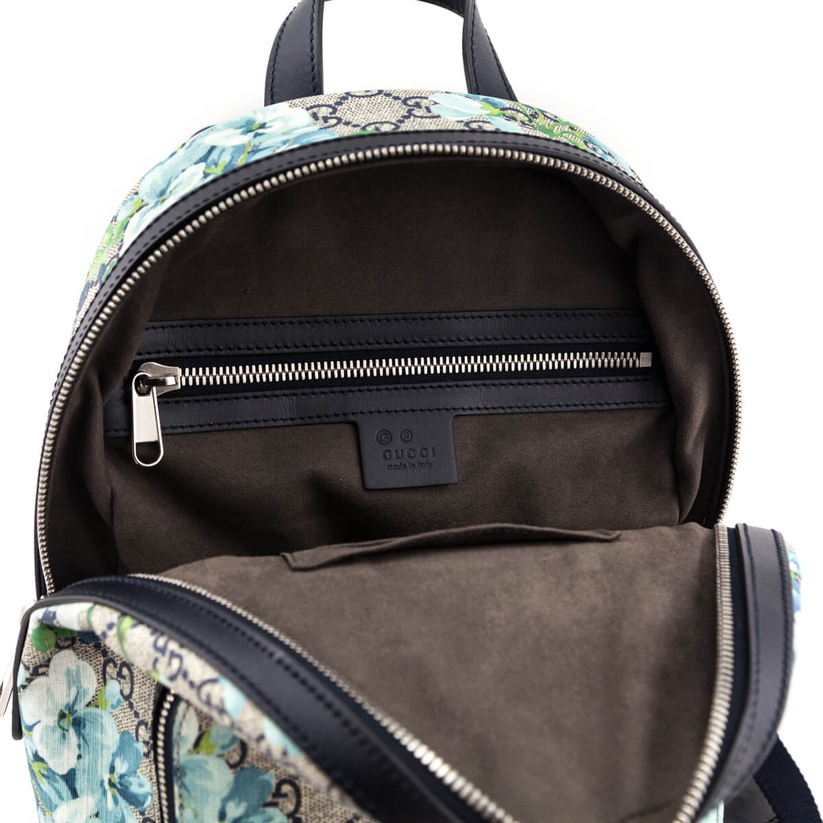 Gucci Blue GG Supreme Monogram Blooms Small Day Backpack