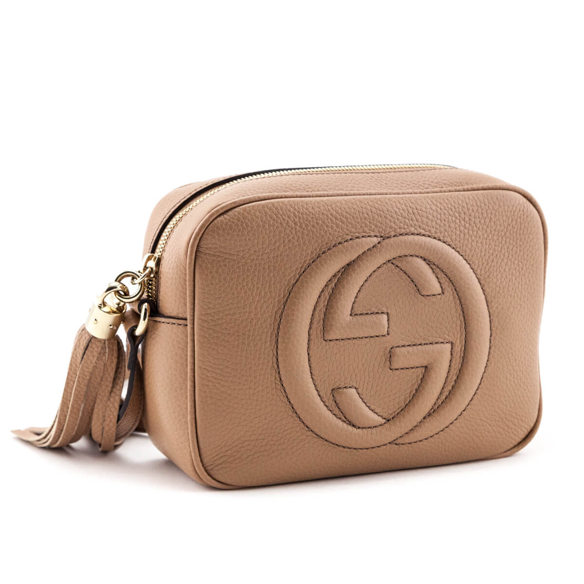 Gucci Dusty Rose Pebbled Calfskin Soho Disco Crossbody