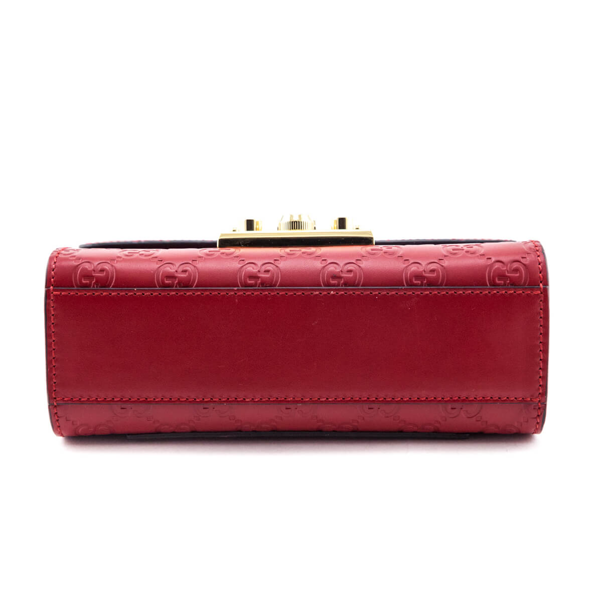 Gucci Red Guccissima Small PadLock Shoulder Bag