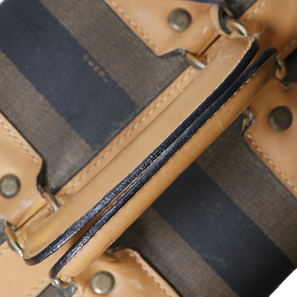 FENDI Carry Bag PVC, Leather Brown