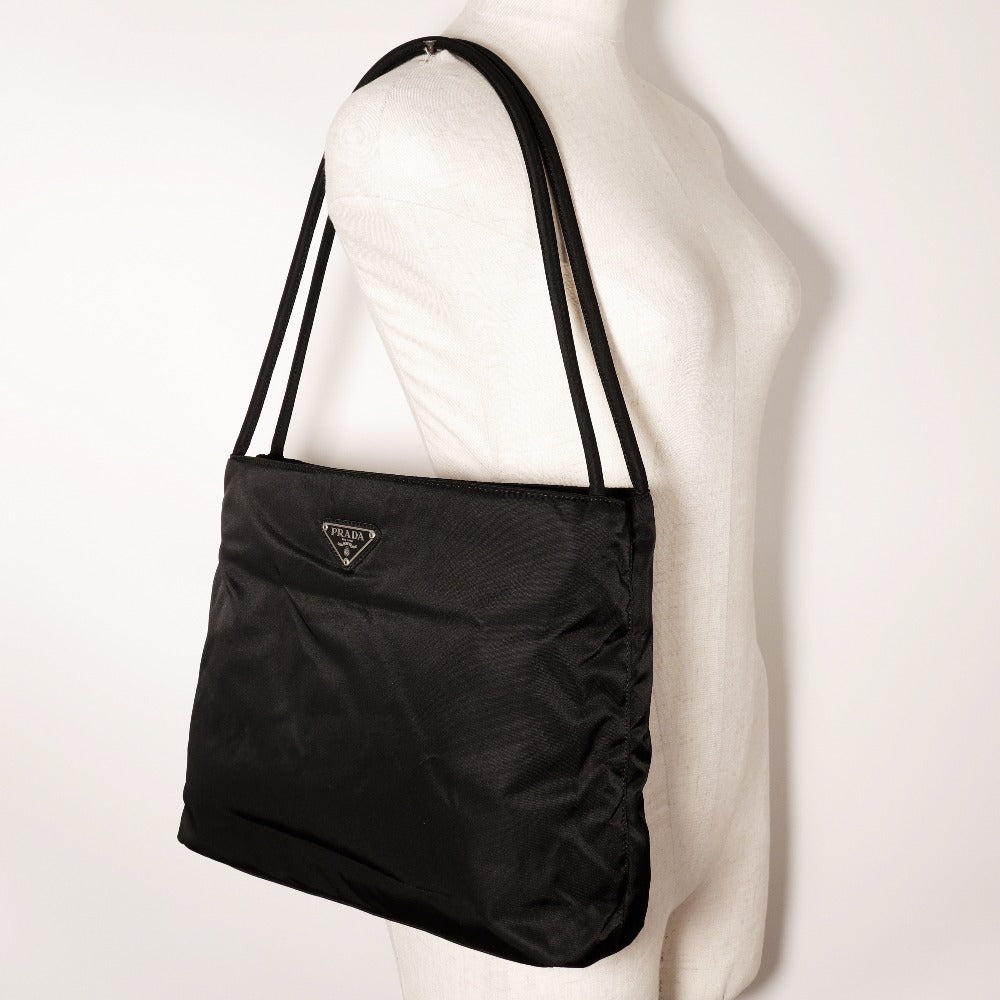 PRADA Shoulder Bag Nylon black Women Used