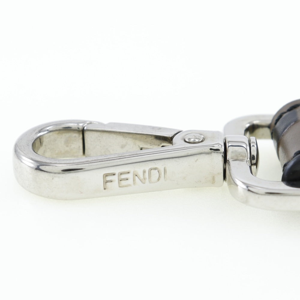 FENDI charm leather Brown key ring FF logo Women(Unisex) Used