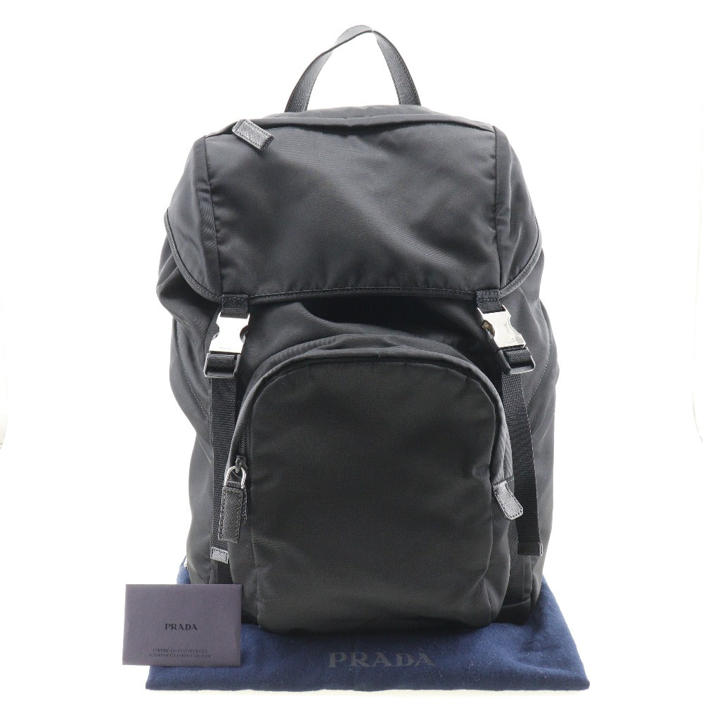 PRADA Backpack 2VZ135 Nylon black unisex(Unisex) Used