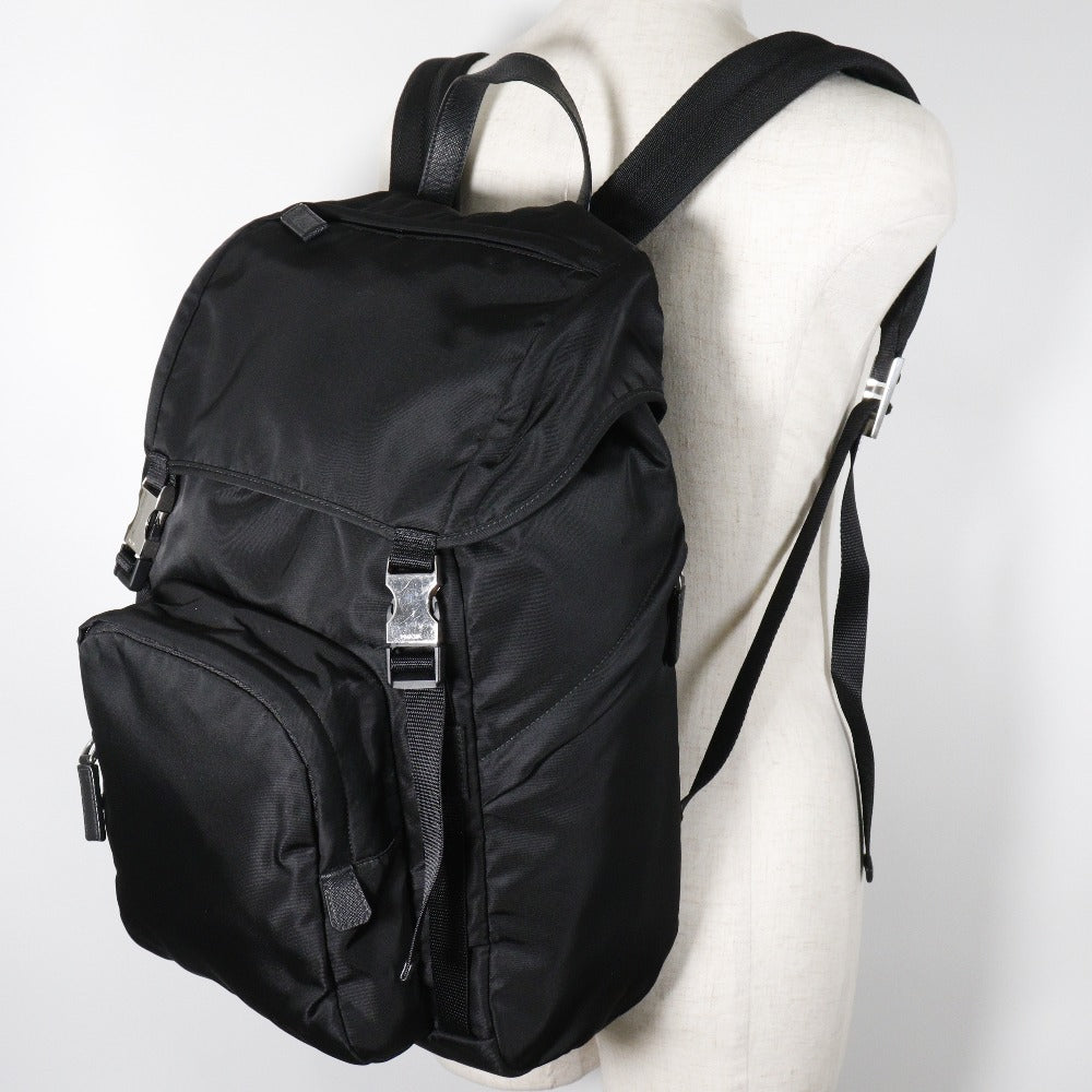 PRADA Backpack 2VZ135 Nylon black unisex(Unisex) Used