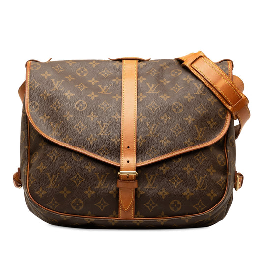 Brown Louis Vuitton Monogram Saumur 35 Crossbody Bag