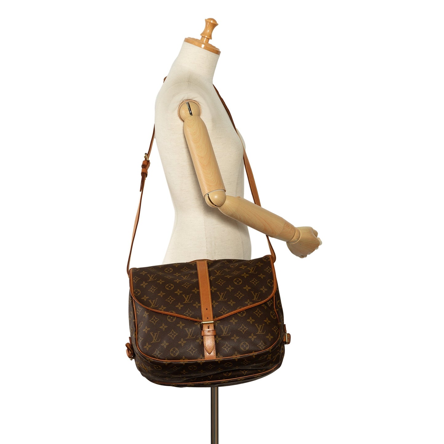 Brown Louis Vuitton Monogram Saumur 35 Crossbody Bag