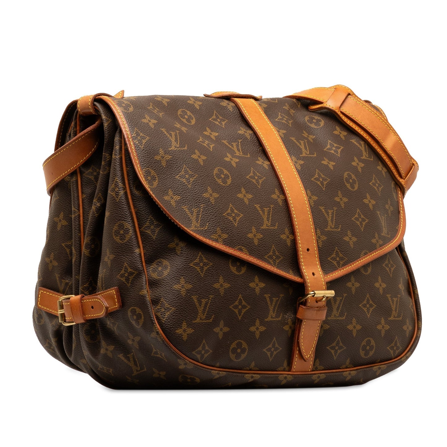 Brown Louis Vuitton Monogram Saumur 35 Crossbody Bag