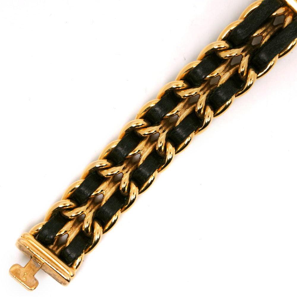 CHANEL Watches Quartz H0001 Plated Gold , Leather Black / gold Premiere L black dial Women Secondhand