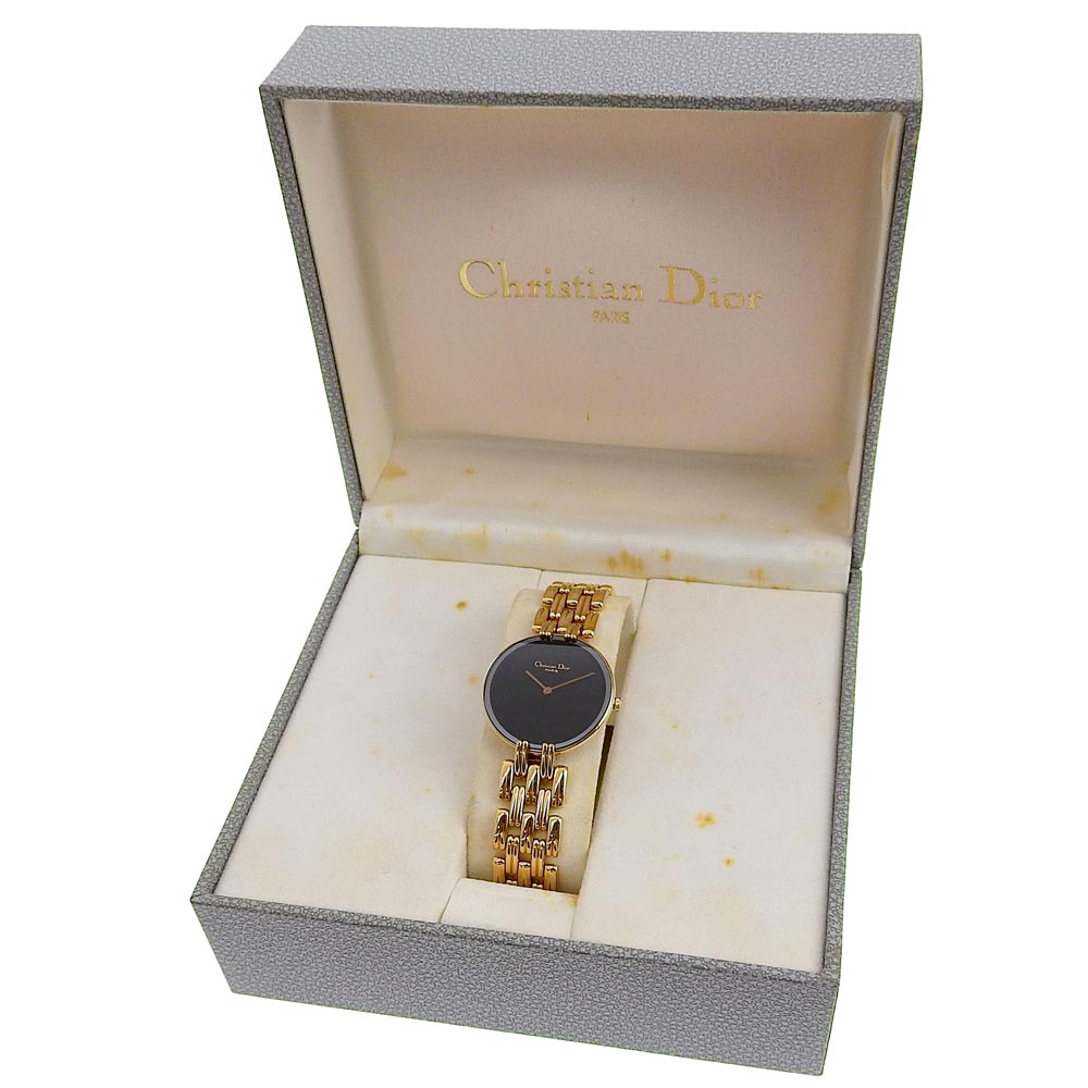 Christian Dior Watches Quartz 46154-3 Plated Gold black Bakira black dial