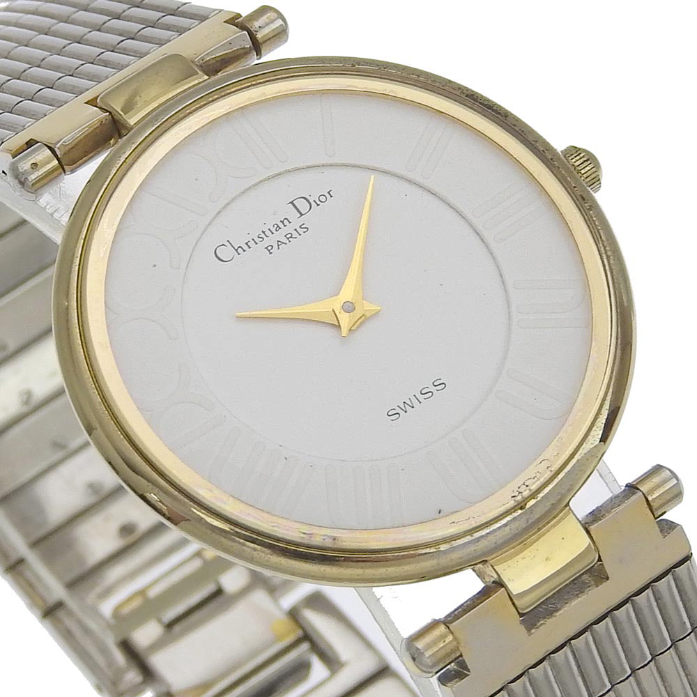 Christian Dior Watches Quartz 4715032 Stainless Steel , Plated Gold white White dial mens Used