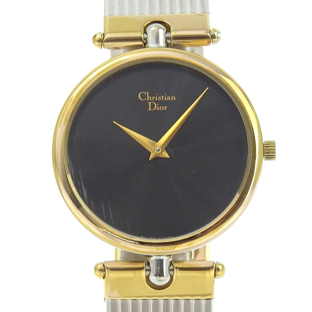 Christian Dior Watches Quartz 3026 Stainless Steel , Plated Gold black black dial