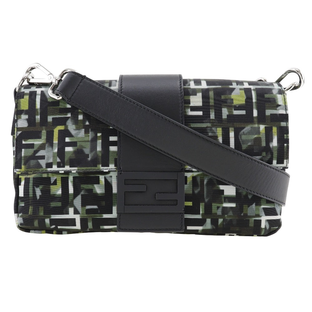 FENDI Shoulder Bag 7VA472 Nylon black Zucca Camouflage Pattern 3WAY Body Clutch Mamma Bucket mens(Unisex) Used