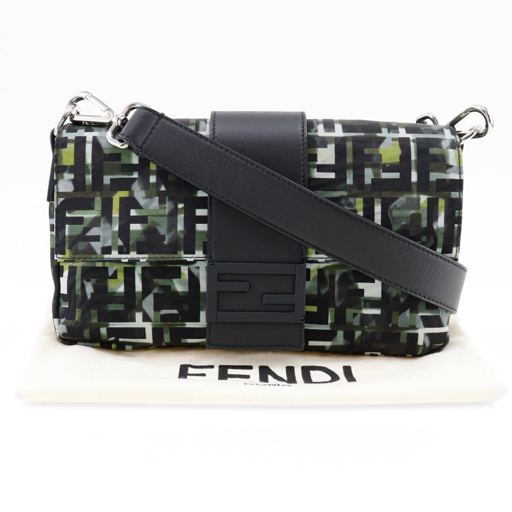 FENDI Shoulder Bag 7VA472 Nylon black Zucca Camouflage Pattern 3WAY Body Clutch Mamma Bucket mens(Unisex) Used