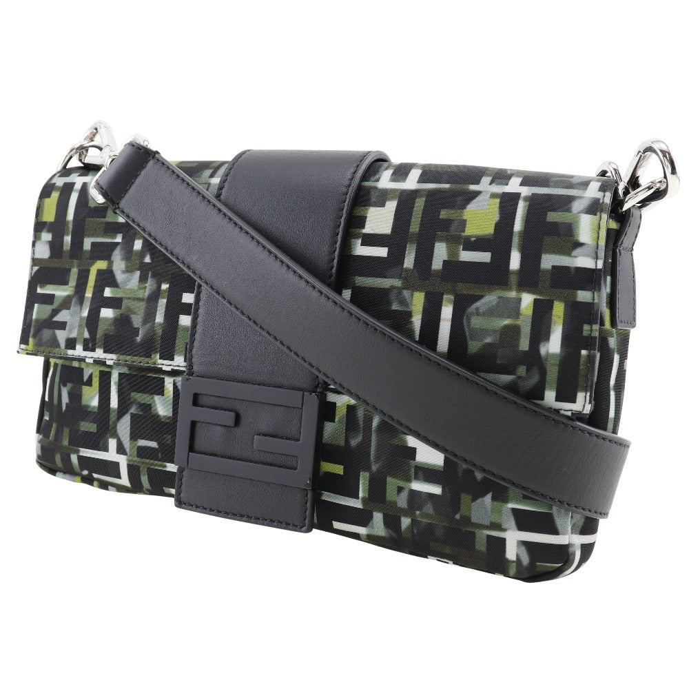 FENDI Shoulder Bag 7VA472 Nylon black Zucca Camouflage Pattern 3WAY Body Clutch Mamma Bucket mens(Unisex) Used