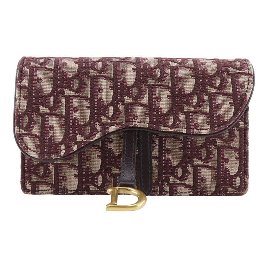 Christian Dior Waist bag canvas Bordeaux 2-way clutch Trotter saddle Women Used