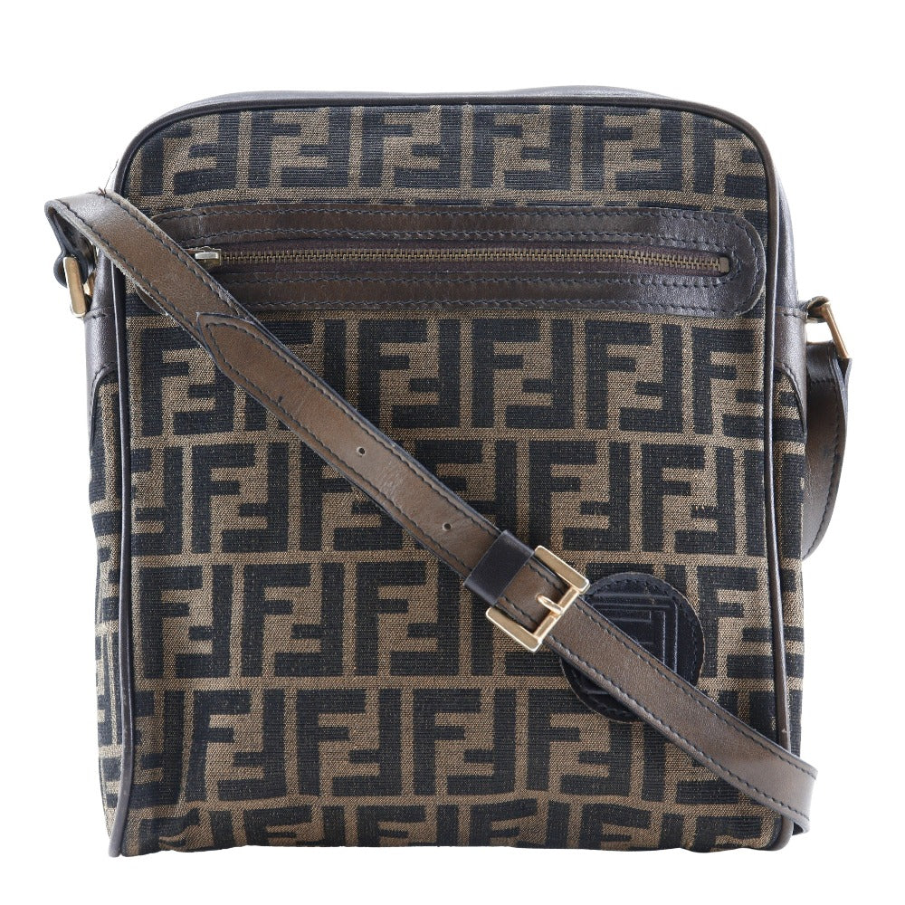 FENDI Shoulder Bag canvas Brown Zucca