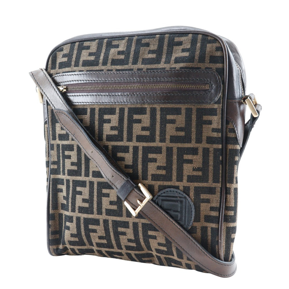 FENDI Shoulder Bag canvas Brown Zucca