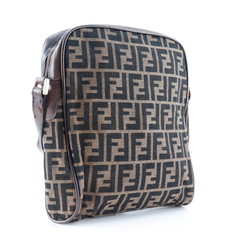 FENDI Shoulder Bag canvas Brown Zucca