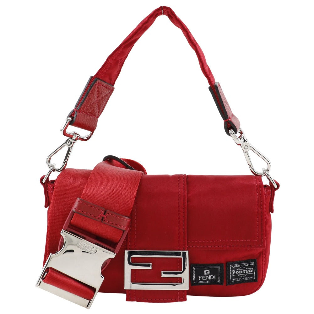 FENDI Shoulder Bag 7AS138 Nylon Red 2WAYShoulder Mamma Bucket Porter collaboration