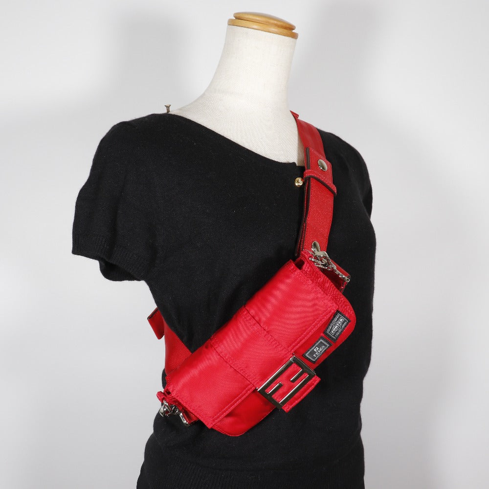 FENDI Shoulder Bag 7AS138 Nylon Red 2WAYShoulder Mamma Bucket Porter collaboration