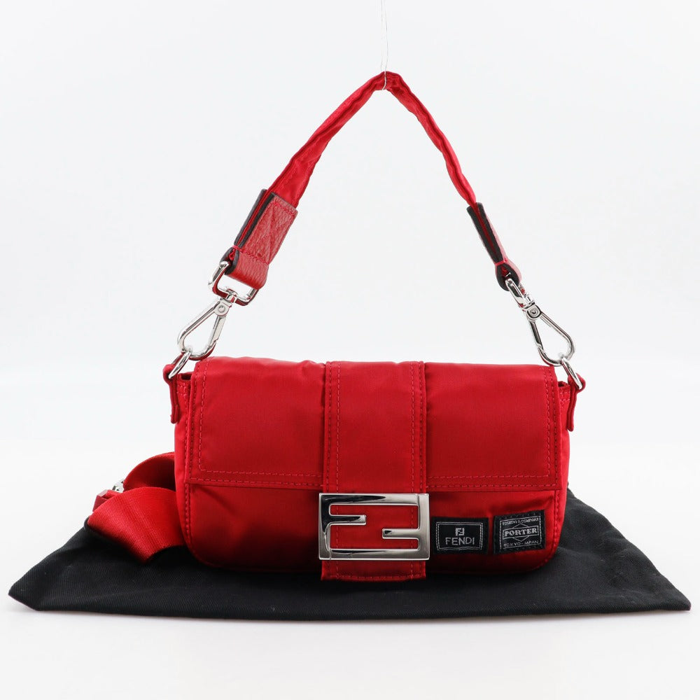 FENDI Shoulder Bag 7AS138 Nylon Red 2WAYShoulder Mamma Bucket Porter collaboration