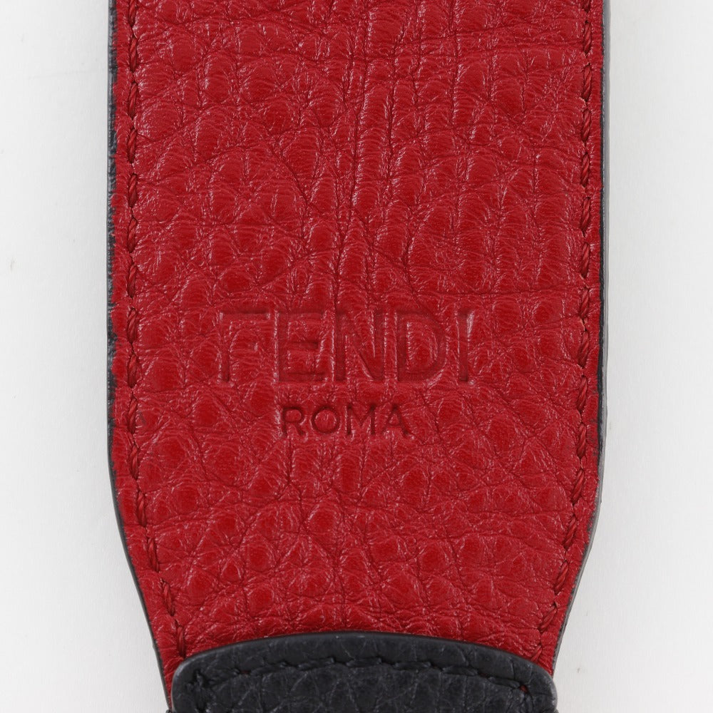 FENDI Shoulder strap leather Black / red Studs Celeria