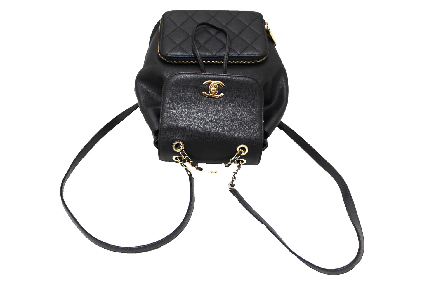 Chanel Black Caviar Leather Business Affinity Backpack