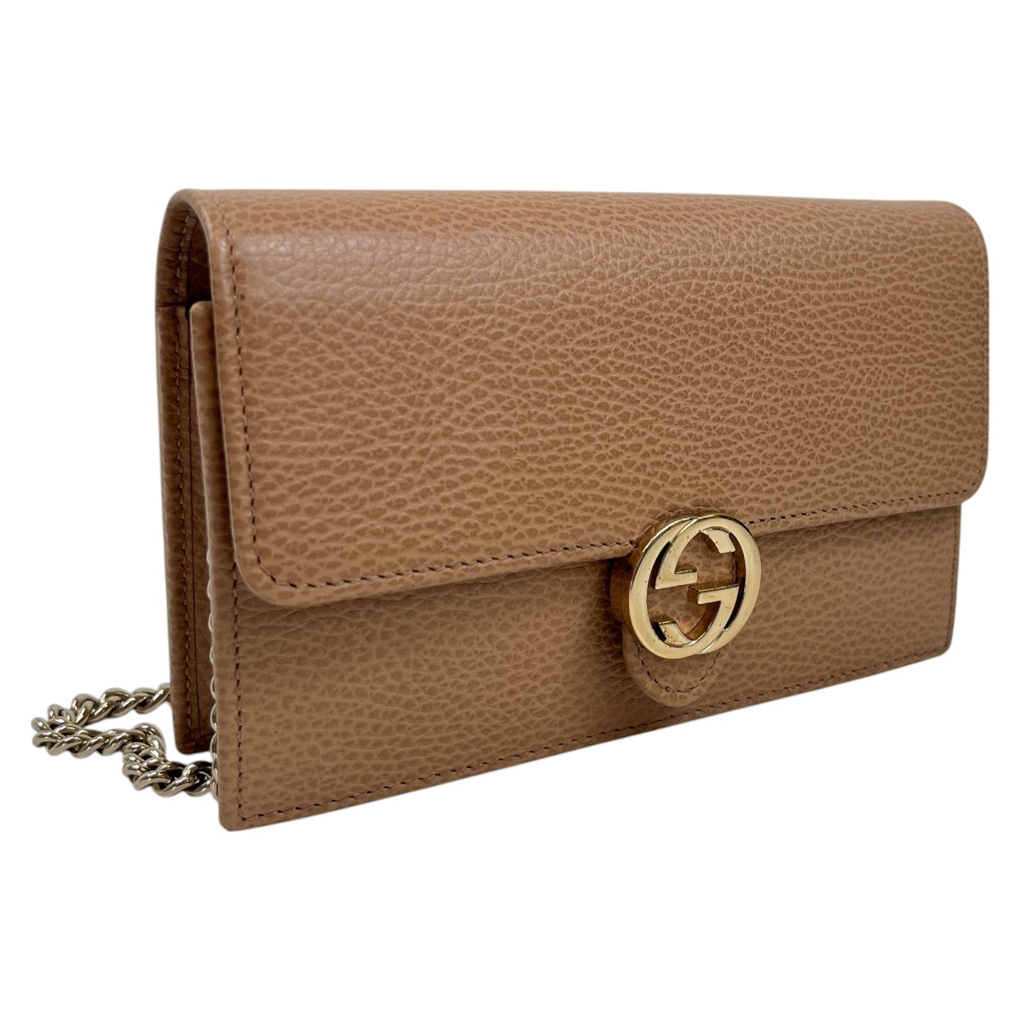 Women's Gg Interlocking Wallet On Chain Handbag Beige