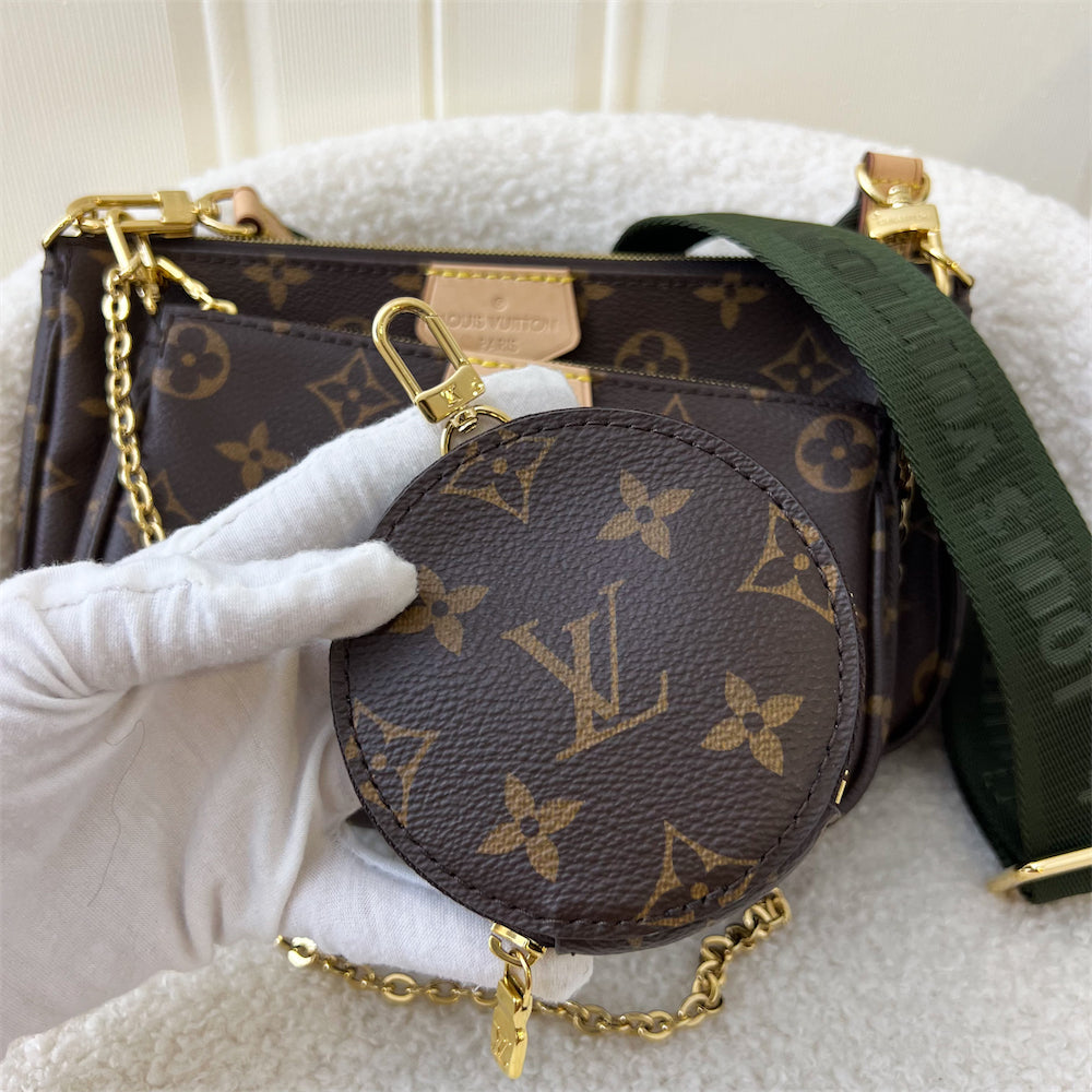 LV Multi Pochette Accessoires MPA in Monogram Canvas, Khaki Strap and GHW