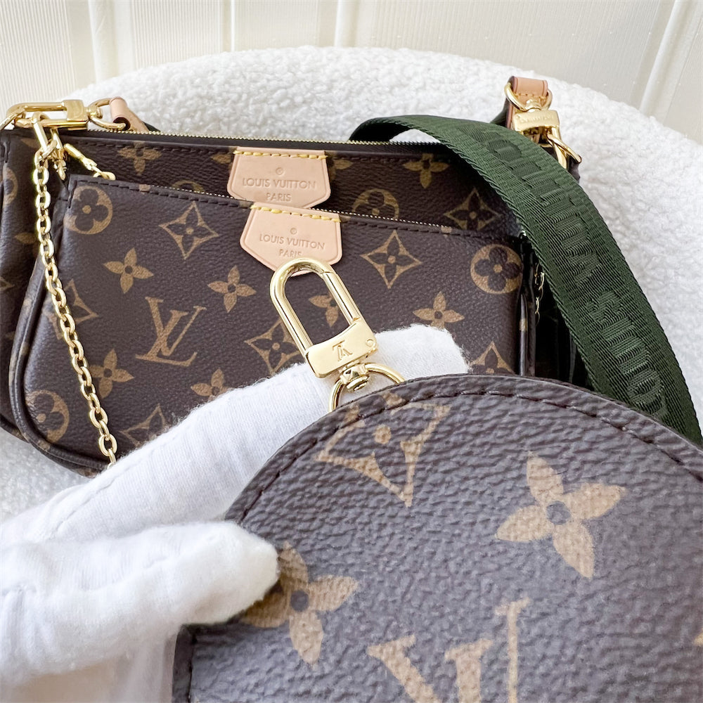 LV Multi Pochette Accessoires MPA in Monogram Canvas, Khaki Strap and GHW