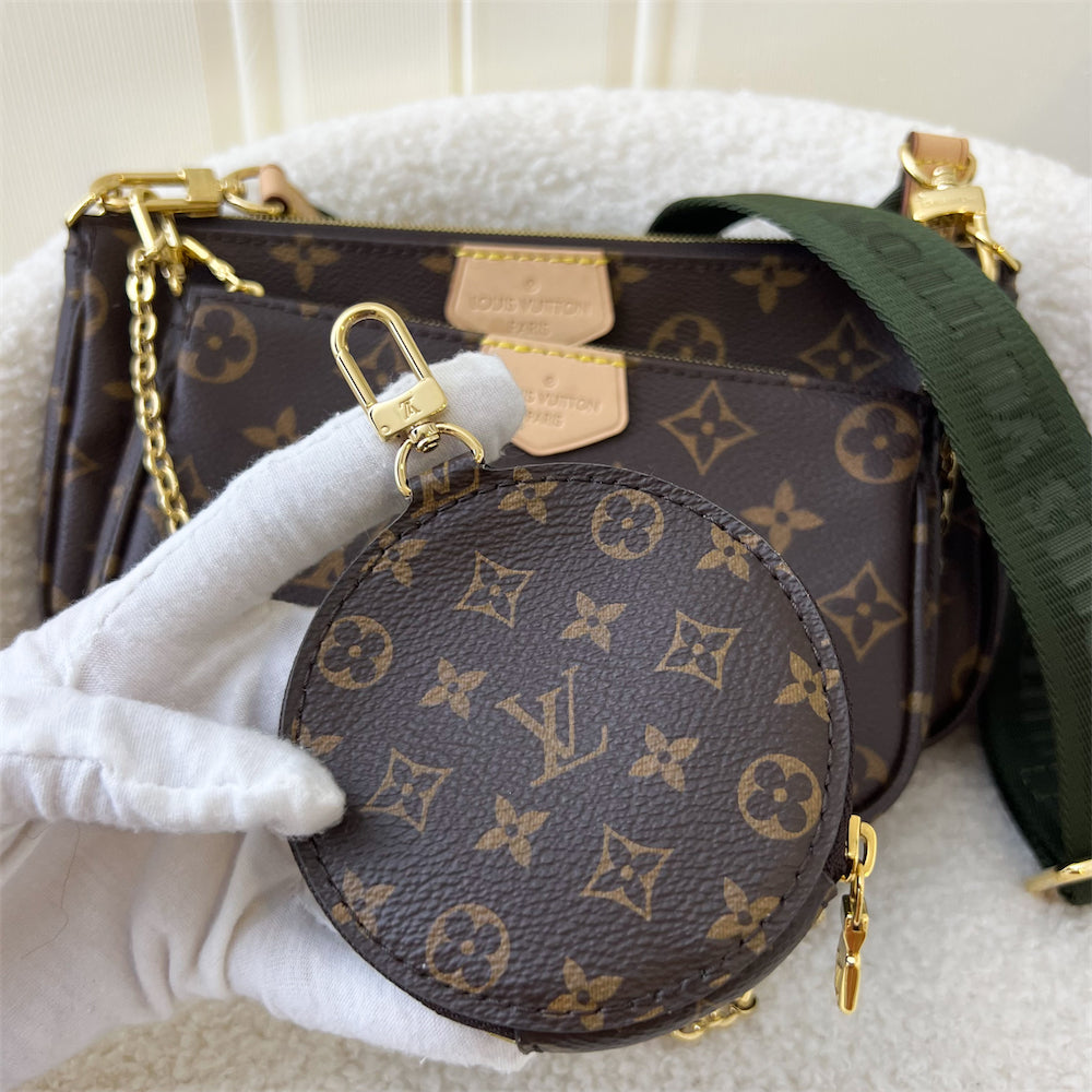 LV Multi Pochette Accessoires MPA in Monogram Canvas, Khaki Strap and GHW