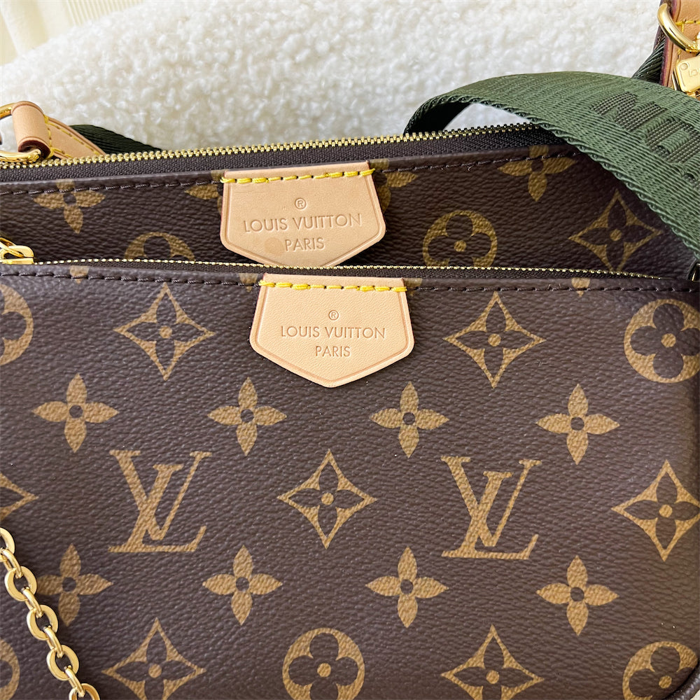 LV Multi Pochette Accessoires MPA in Monogram Canvas, Khaki Strap and GHW