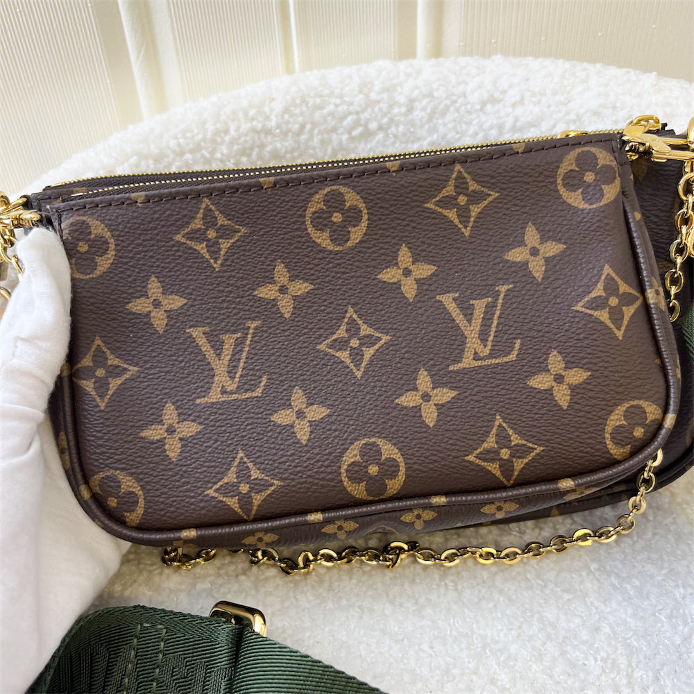 LV Multi Pochette Accessoires MPA in Monogram Canvas, Khaki Strap and GHW