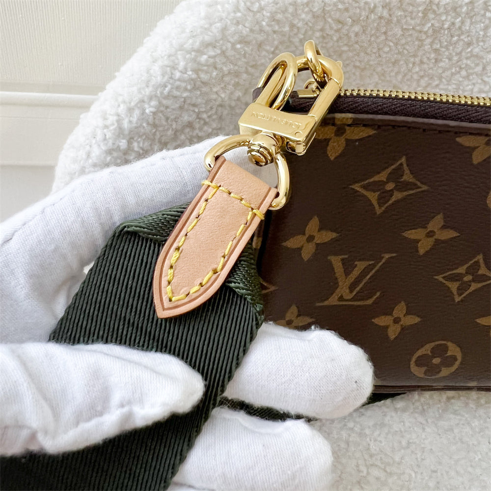 LV Multi Pochette Accessoires MPA in Monogram Canvas, Khaki Strap and GHW