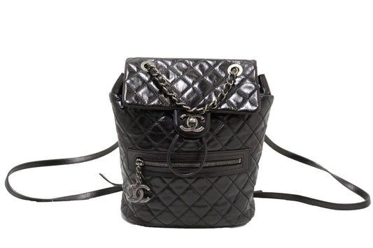 Chanel Black Quilted Calfskin Leather Small Salzburg Mountain Backpack