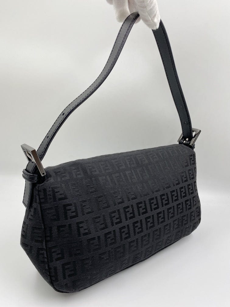 Vintage Fendi Baguette in Black Zucca Canvas