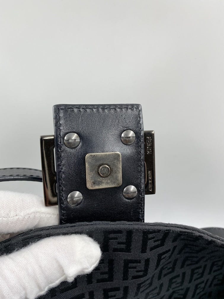 Vintage Fendi Baguette in Black Zucca Canvas