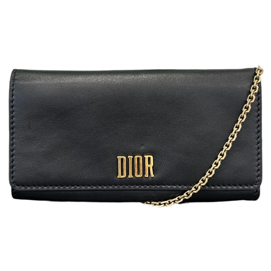 Women's Plaque Logo Clutch Black