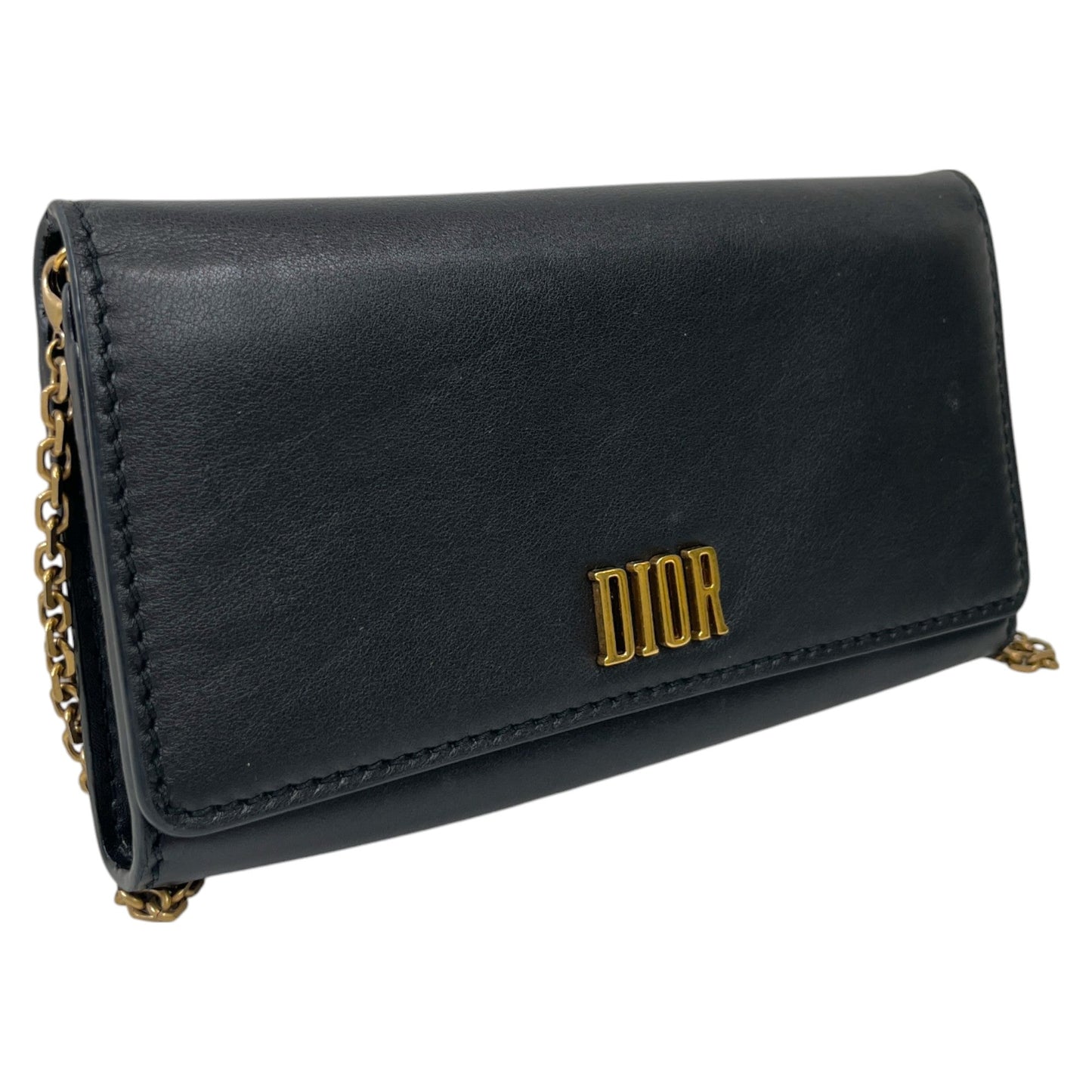 Women's Plaque Logo Clutch Black