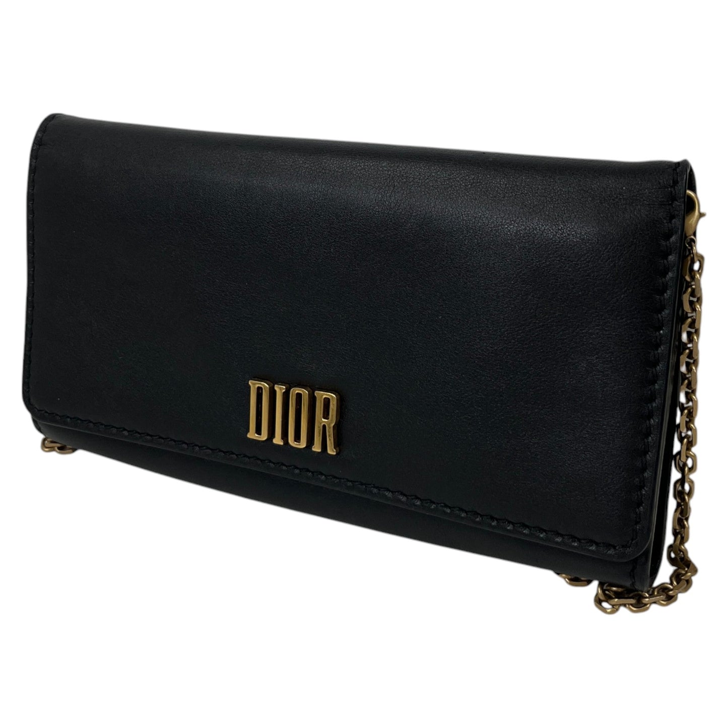 Women's Plaque Logo Clutch Black