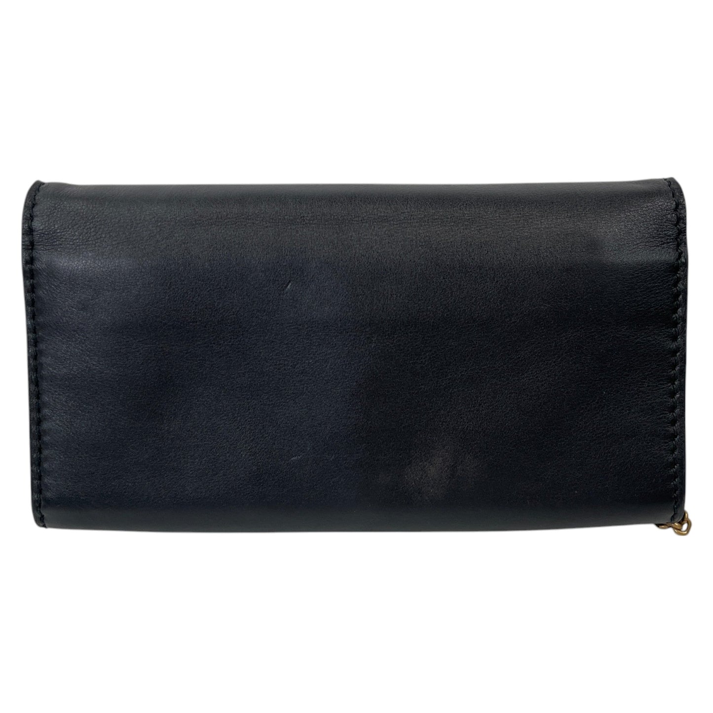 Women's Plaque Logo Clutch Black