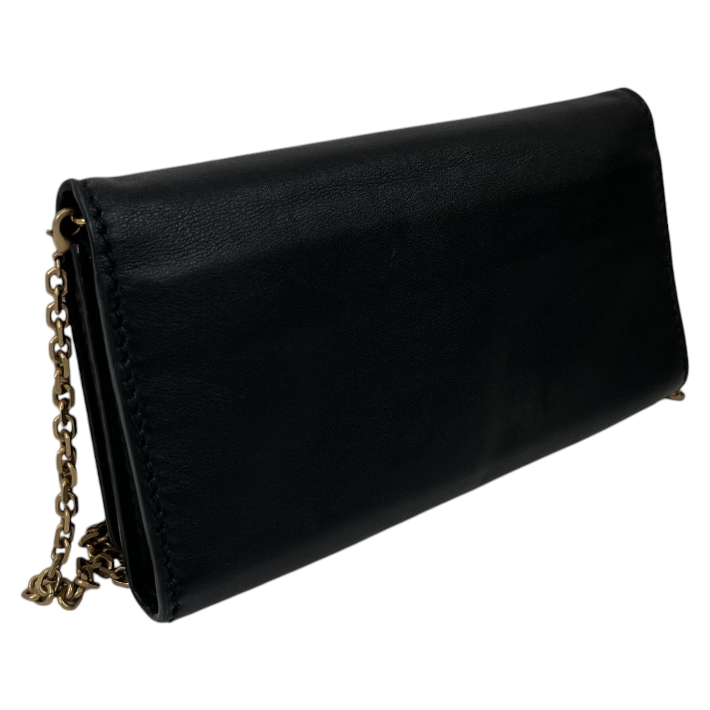 Women's Plaque Logo Clutch Black