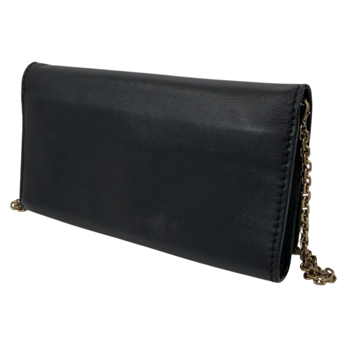 Women's Plaque Logo Clutch Black