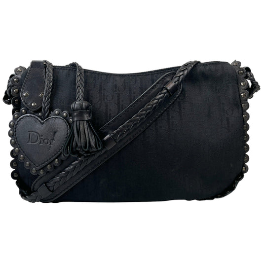 Women's John Galliano Diorissimo Braided Hobo Bag Black