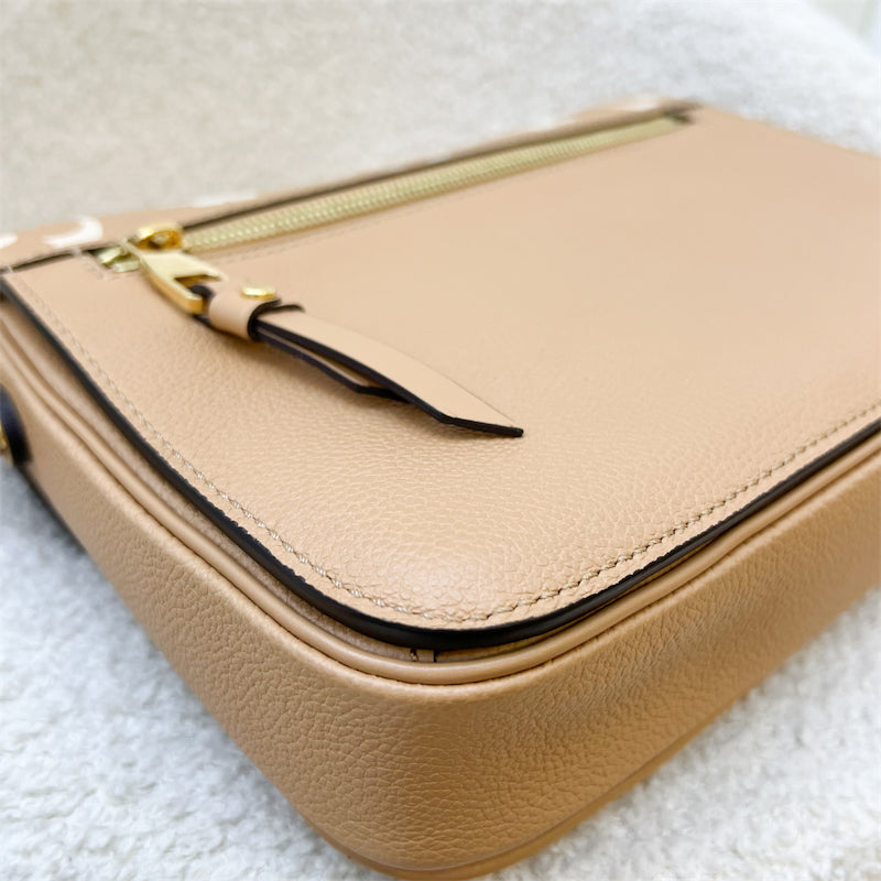 LV Giant Broderies Pochette Metis in Arizona Beige / Crème Beige Monogram Empreinte Leather and GHW