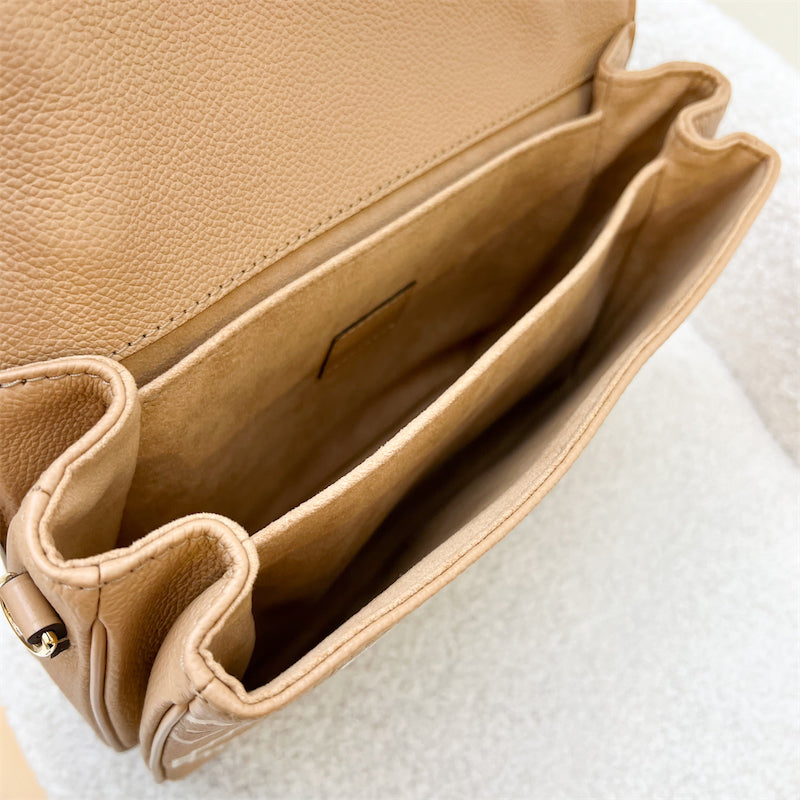 LV Giant Broderies Pochette Metis in Arizona Beige / Crème Beige Monogram Empreinte Leather and GHW