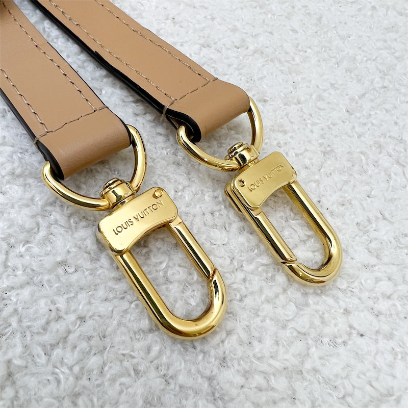 LV Giant Broderies Pochette Metis in Arizona Beige / Crème Beige Monogram Empreinte Leather and GHW