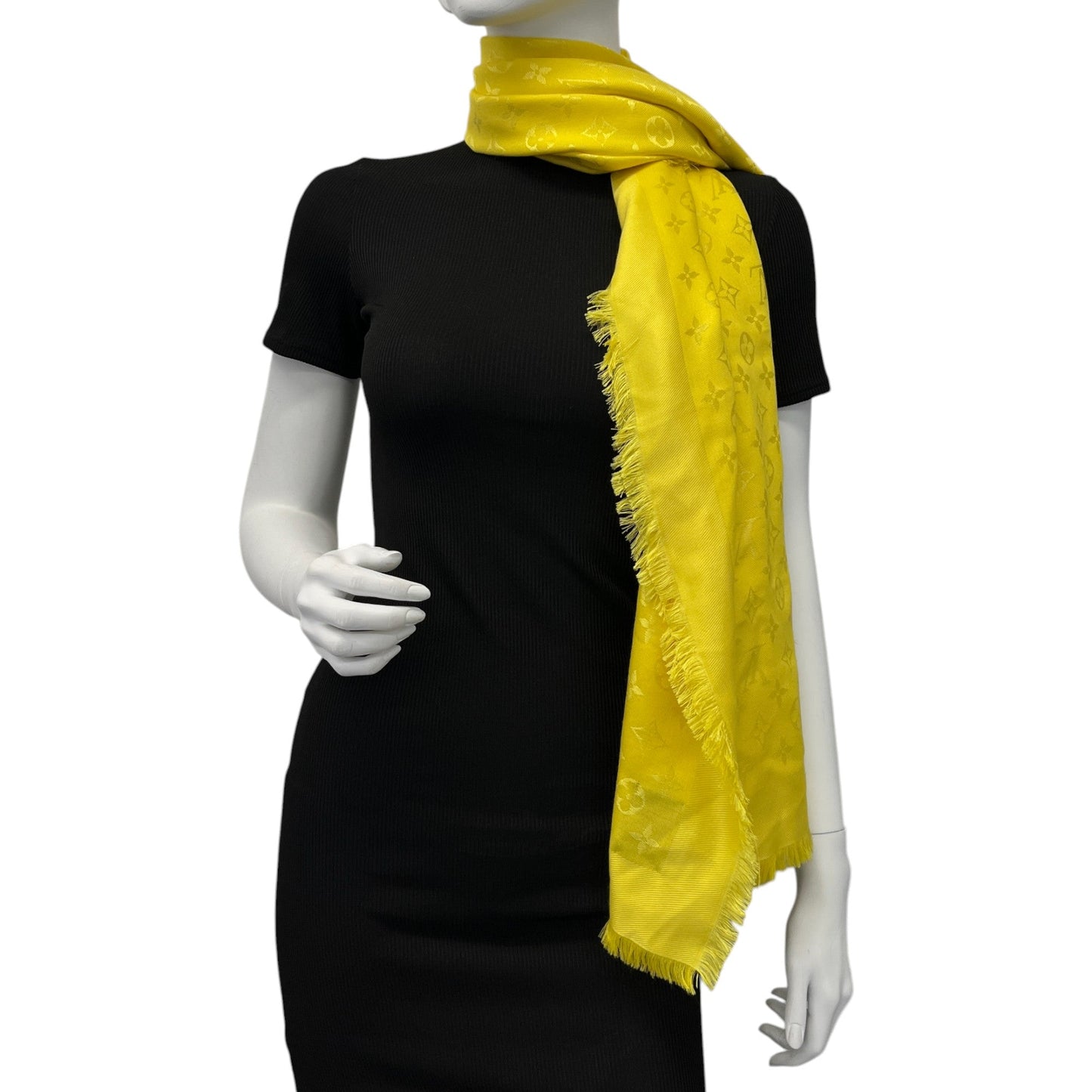 Women's Monogram Shawl Yellow