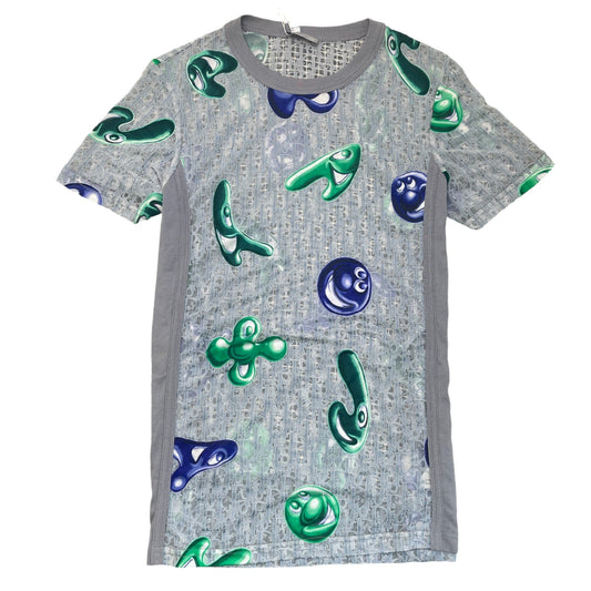 Women's X Kenny Scharf Oblique Mesh T-Shirt Grey Size S