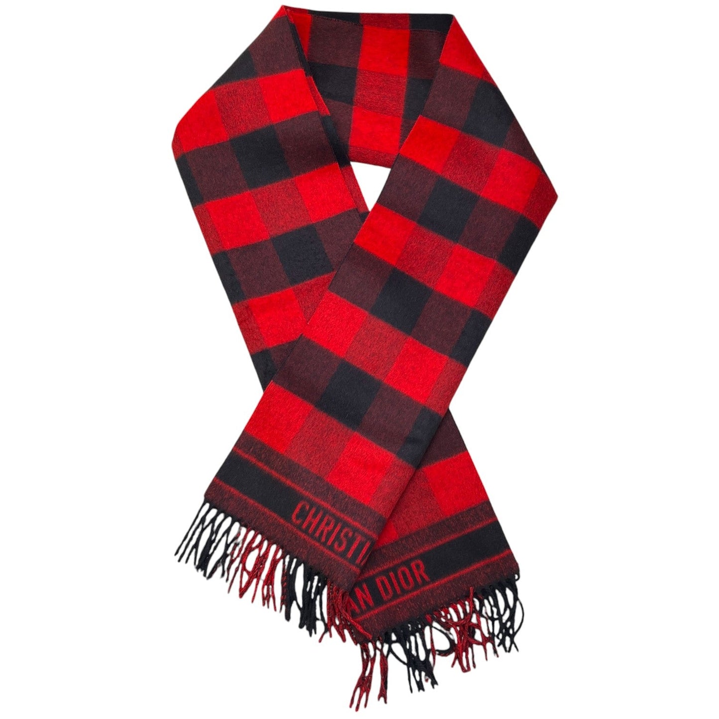 Women's Checkered Scarf Red